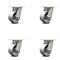 Service Caster 4 Inch Kingpinless Semi Steel Wheel Swivel Top Plate Caster SCC, 4PK SCC-KP30S420-SSR-4 - alternate 1